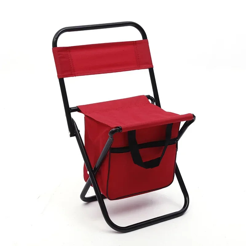 Portable Folding Camping Chair with Storage Box Outdoor Camping Chairs Beach Chairs Travel Leisure Picnic Seat with Storage