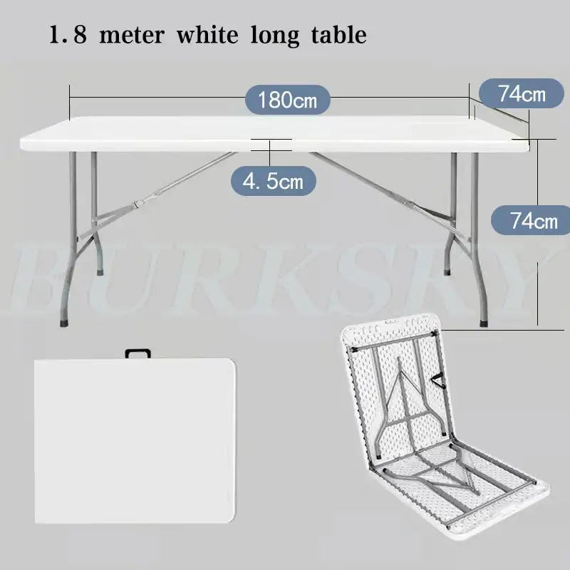 Portable Foldable Table with Handle, Camping Table, Outdoor and Indoor Furniture, Fold-in-Half Utility, Picnic and BBQ Party