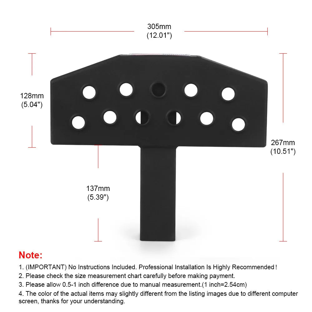 30cm Hitch Mount Bump Step Anti Slip USA Style For 2'' Hitch Receiver With Safety Reflectors For RV SUV Truck Flatbed Camper