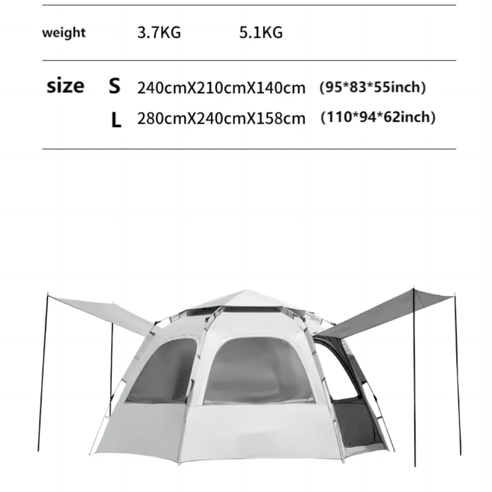 Pop up tents for camping waterproof Portable Windproof tents for camping 4 person family tent with Skylight, Upgraded Large Size