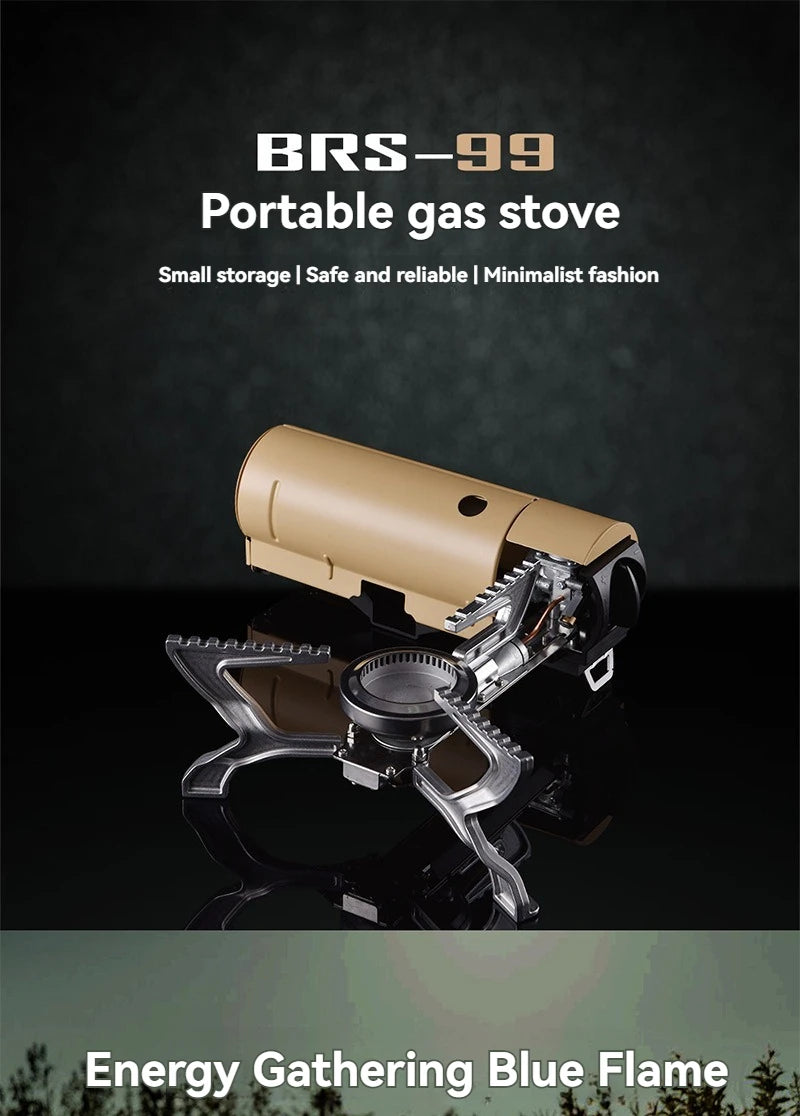 Outdoor Camping Stove Portable Camping Hiking High-Fire Integrated All-in-One Gas Burner Outdoor Backpacking Camp Cooker