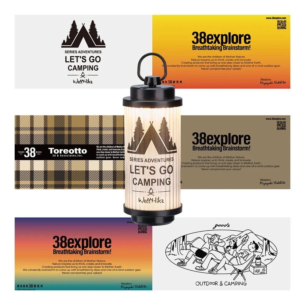 Camping Light LED Camping Lantern Type-C Rechargeable Stepless Dimmable Atmosphere Light with Magnetic Base for Camping Hiking