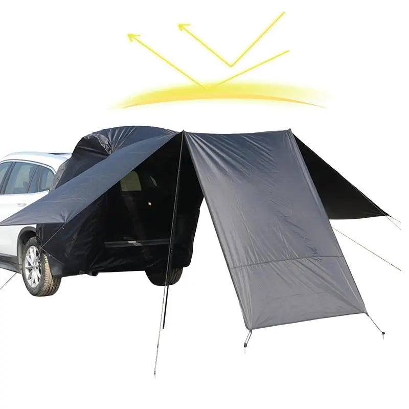 Portable Camping SUV Trunk Tent Car Rear Door Tent SUV 3 Sided Extended Shade Tent Outside Shelter For Car Camping Accessories