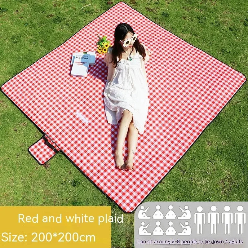 Ultrasonic Picnic Mat Thickened Waterproof Beach Blanket Camping Tent Grassland Mat Outdoor Sleeping Pad Camping Accsesorios