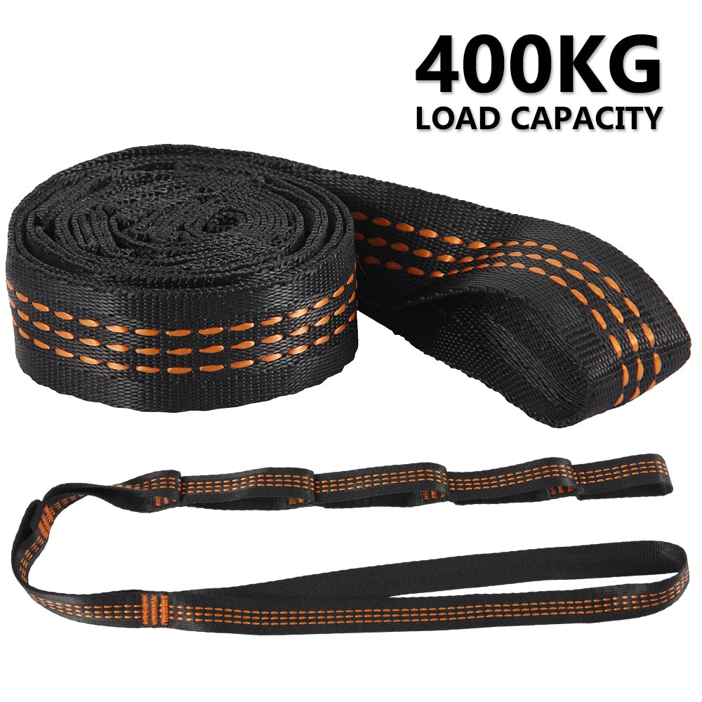 2/4Pcs Hammock Straps Special Reinforced Polyester Straps For Outdoor Camping Black Hammock Straps High Load-bearing Rope Strap