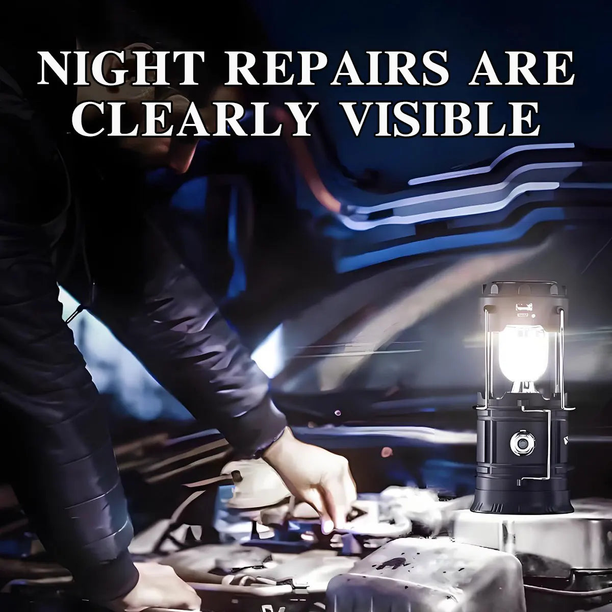 Solar Camping Lantern Collapsible LED Solar USB Rechargeable Lantern Flashlight Emergency Hanging Lights for Outdoor Camping