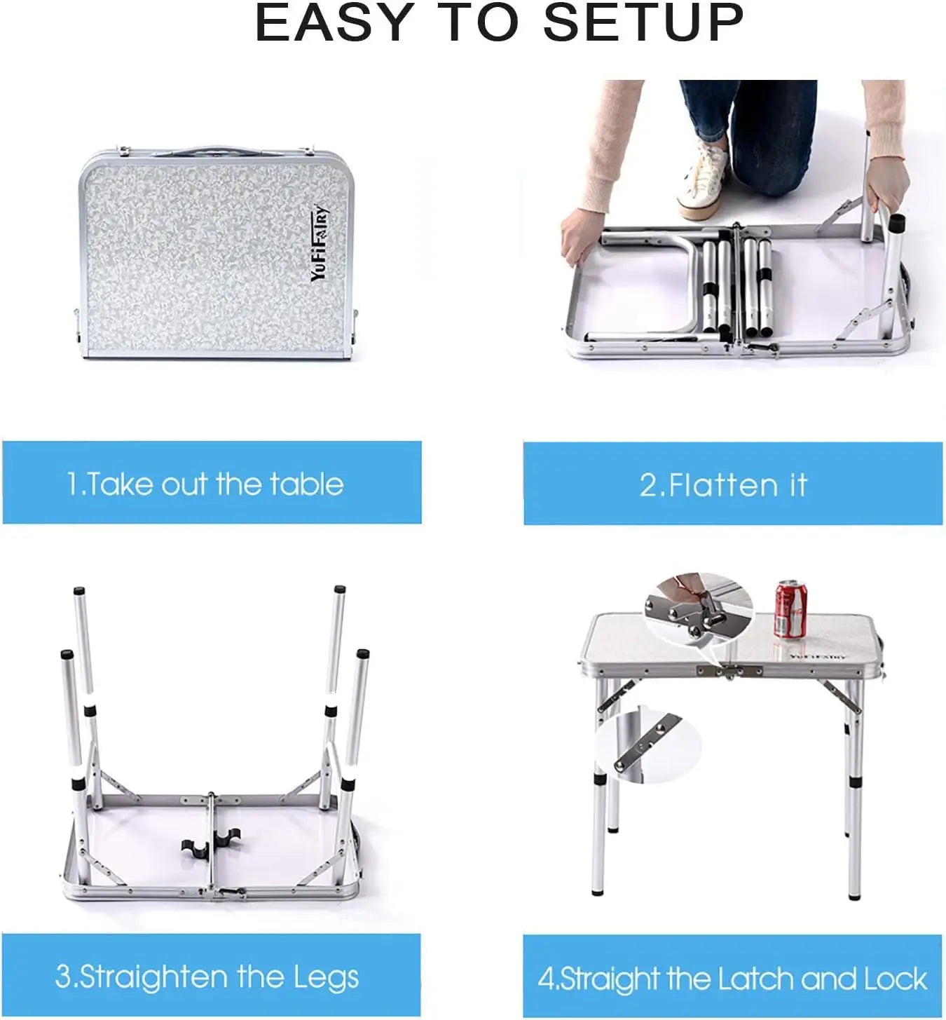 Foldable Portable Camping Table Outdoor Furniture Camping Equipment Camping Table Stainless Steel Picnic Desk Nature Hike