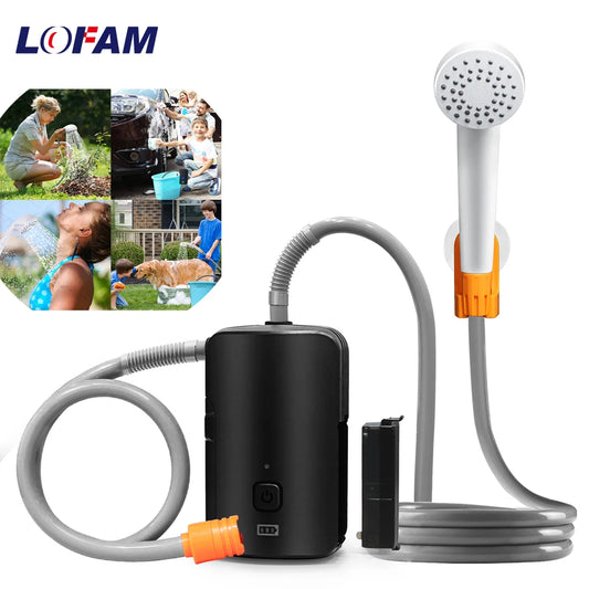 Portable Electric Camping Shower Rechargeable Waterproof Shower Pump For Outdoor Hiking Swimming Climbing Pet Car Clean