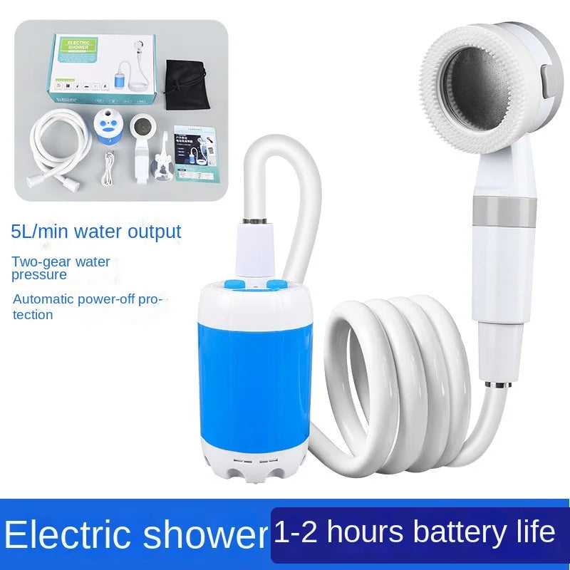 Outdoor camping dormitory bath bath artifact household rental electric portable self-priming shower charging water pump shower