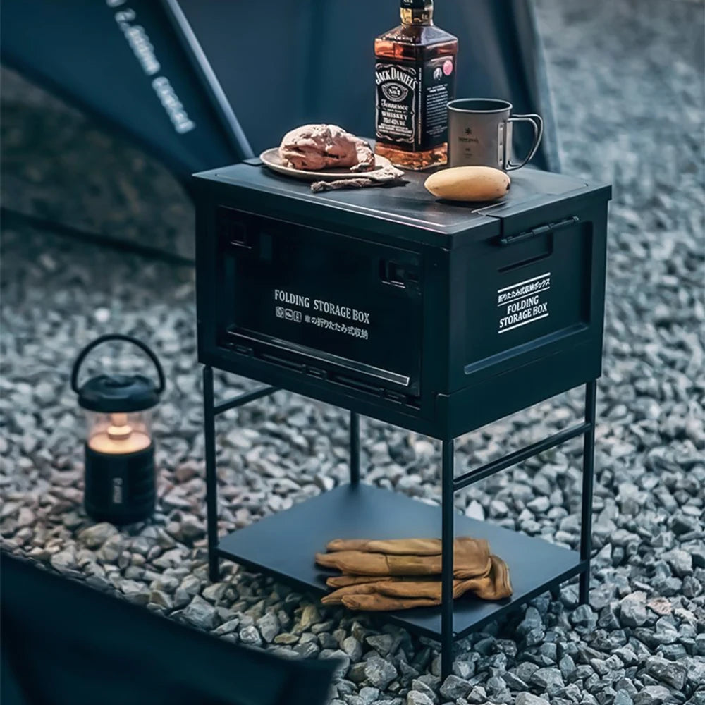 【Breeins】Outdoor Camping Folding Storage Box Thickened Folding Table Camping Storage Table Tableware Storage Camping Equipment
