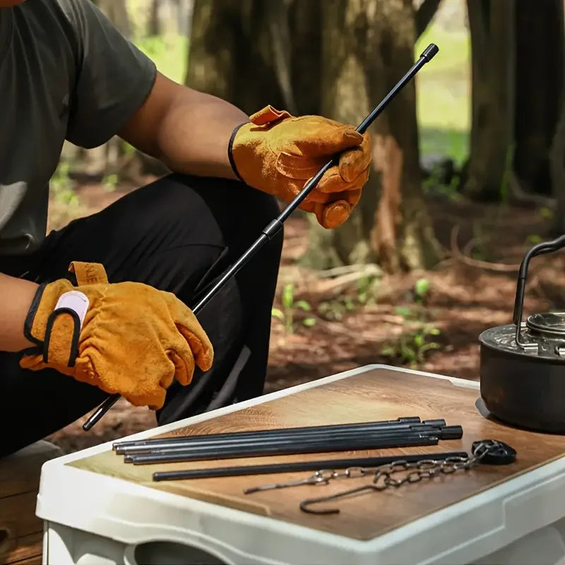 Camping Campfire Tripod Adjustable Hanging Pot,Stable Campfire Cooking,Picnic Essential,Compact and Lightweight Easy Carrying