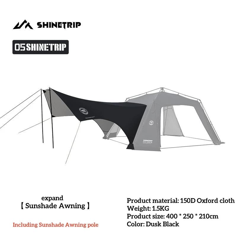 ShineTrip 05 Series Dome camping tent Quick Setup big tent camping car tent Oversized Canopy Waterproof Sunproof gazebo