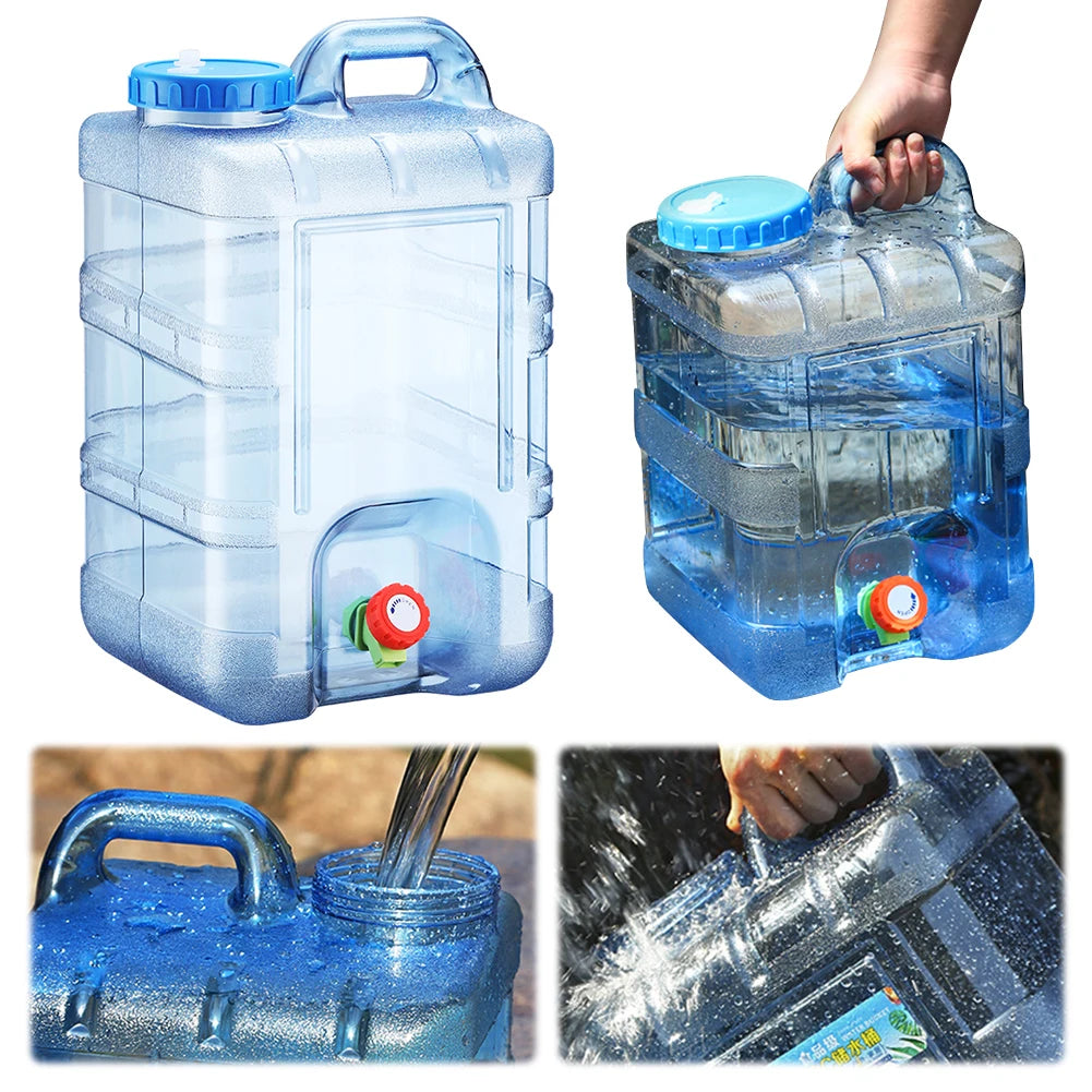 28L Water Storage Container Large Capacity Mineral Water Barrel Dustproof Water Storage Bucket for Self-Driving Tour