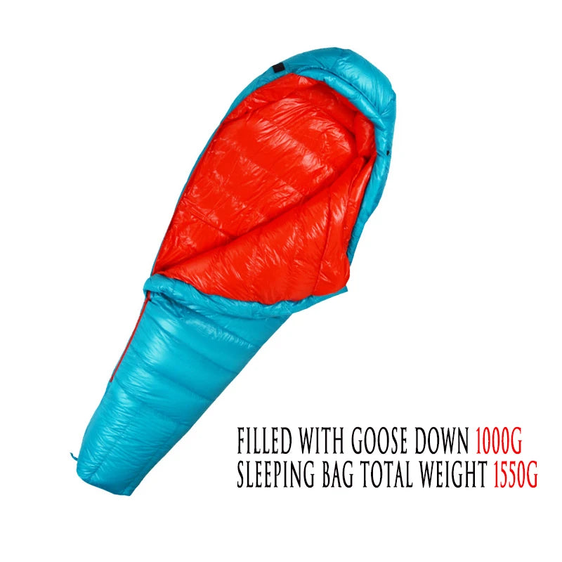 Outdoor Ultralight Camping Sleeping Bag Warm Goose Down Filled Adult Mommy Style Sleeping Bag Travel Sleeping Bag Camping Hiking
