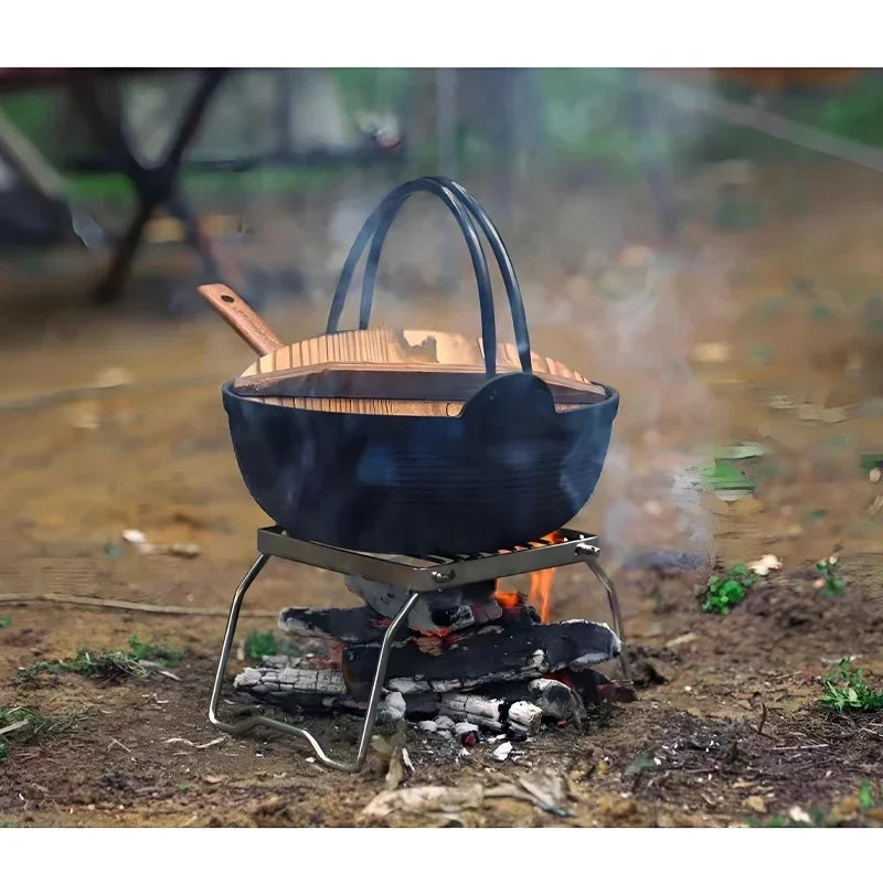 Camping Campfire Grill, Portable Folding Charcoal BBQ Grill, Heavy Duty Firepit Grill for Outdoor Cooking,Bonfire,Patio,Backyard