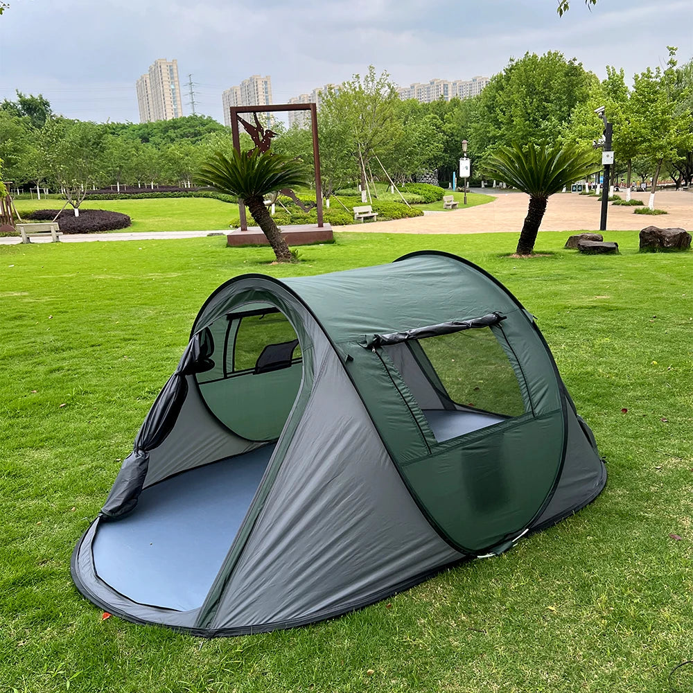 A camping tent, family travel tent that can accommodate 3-4 people, portable outdoor rainproof tent, perfect for camping hiking