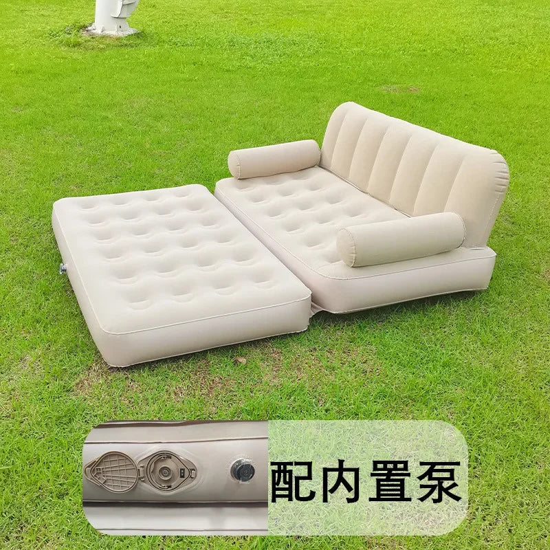 Seat Outdoor Inflatable Sofa Lazy Inflatable Sofa Bed Camping Inflatable Mattress Foldable Air Mattress Electric Inflation Pump
