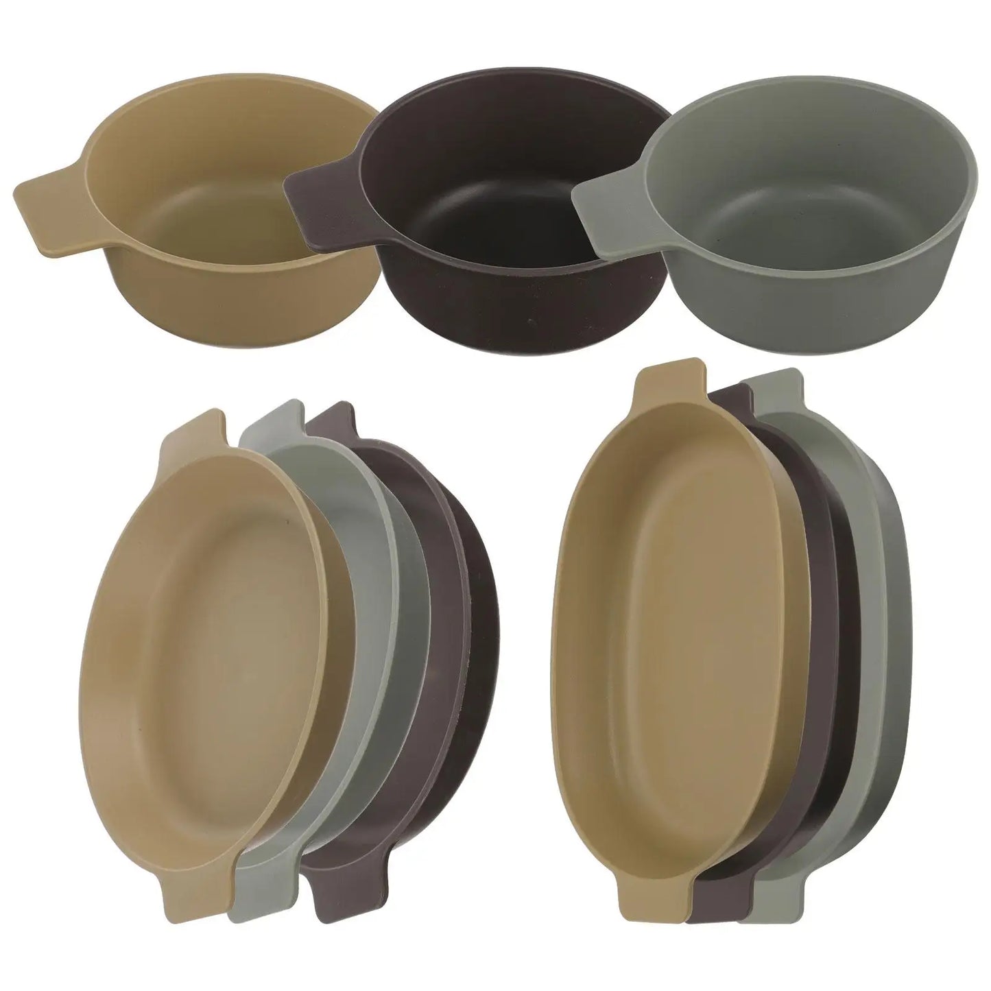 9Pcs Portable Camping Tableware Set Lightweight Plastic Dinnerware Dishes Outdoor BBQ Picnic Hiking Plates Bowls Easy Clean