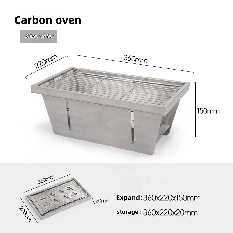 Portable foldable barbecue grill, easy to carry and clean, compact and convenient in design, suitable for home and outdoor use
