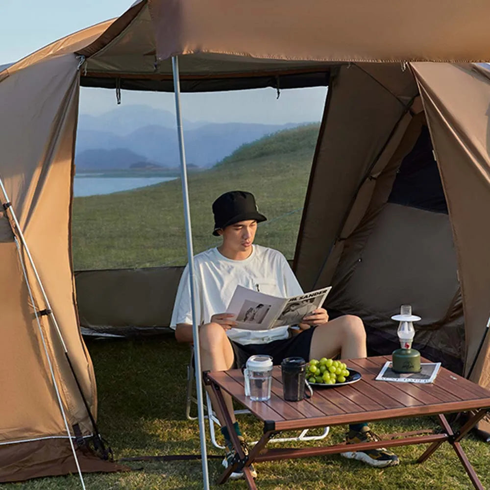 MOBI GARDEN Camping Tunnel Tent Outdoor Living Tent Windproof Rainproof Portable