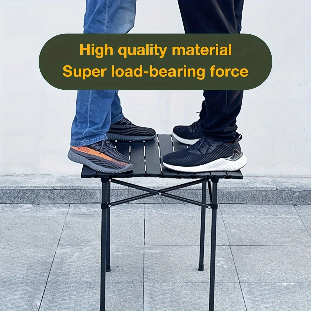 Foldable Outdoor Table, Camping Folding Table, Roll-shaped, Made of Golden Material, Portable Folding Table，Mesas
