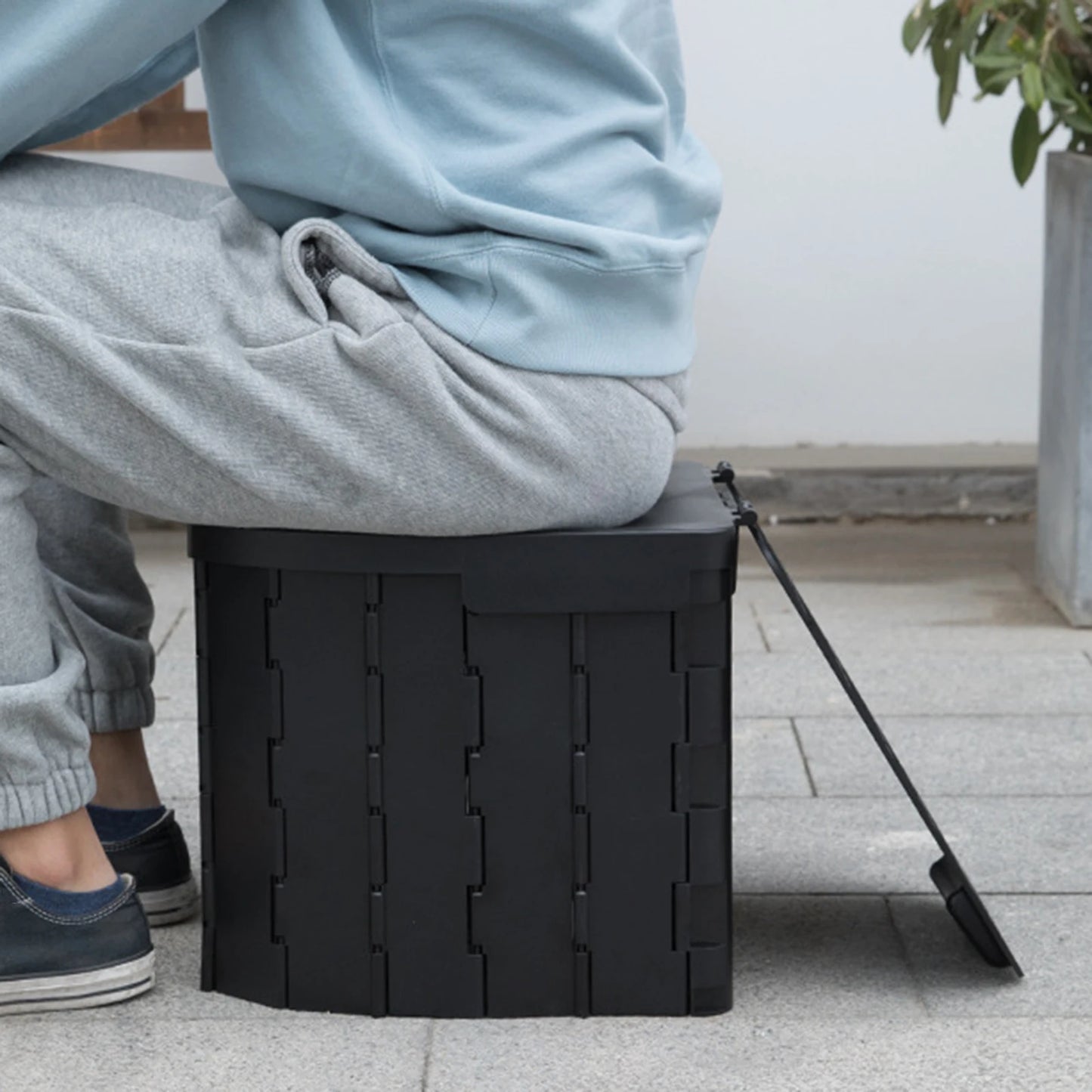 Folding Camping Toilet with Storage Bag Adults Portable Toilet with Lid Outdoor Toilet for Beach Hiking Long Trips Fishing Car