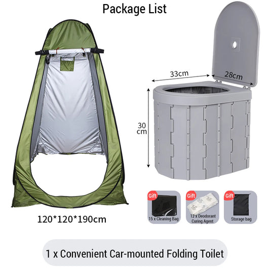 Portable Toilet for Camping Convenient Car-mounted Folding Toilet for Travel Outdoor Portable Potty Odor-proof and Non-slip