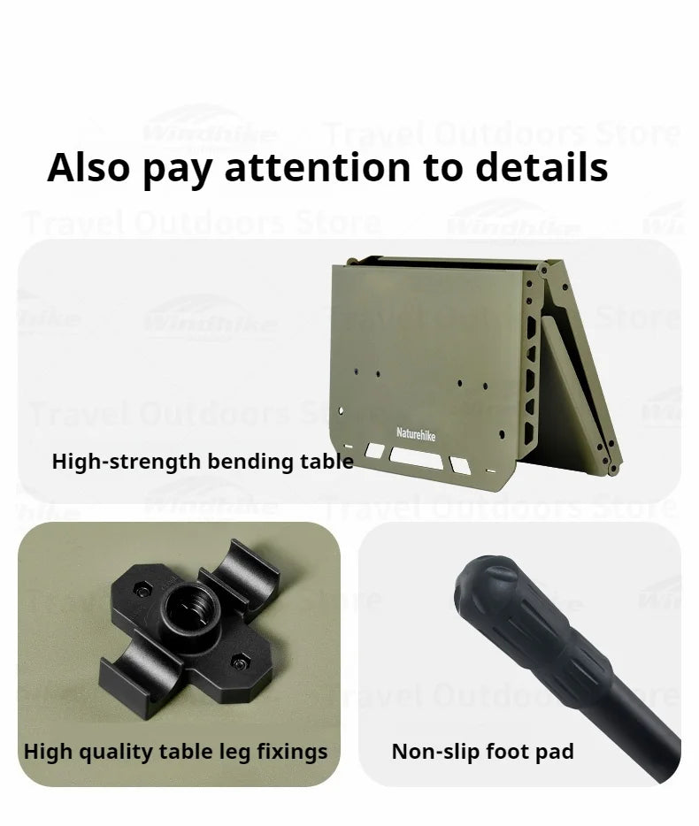 Naturehike Outdoor Igt Table Multifunctional Camping Tactical Table Adjustable Height Picnic Portable Folding Lightweight Table