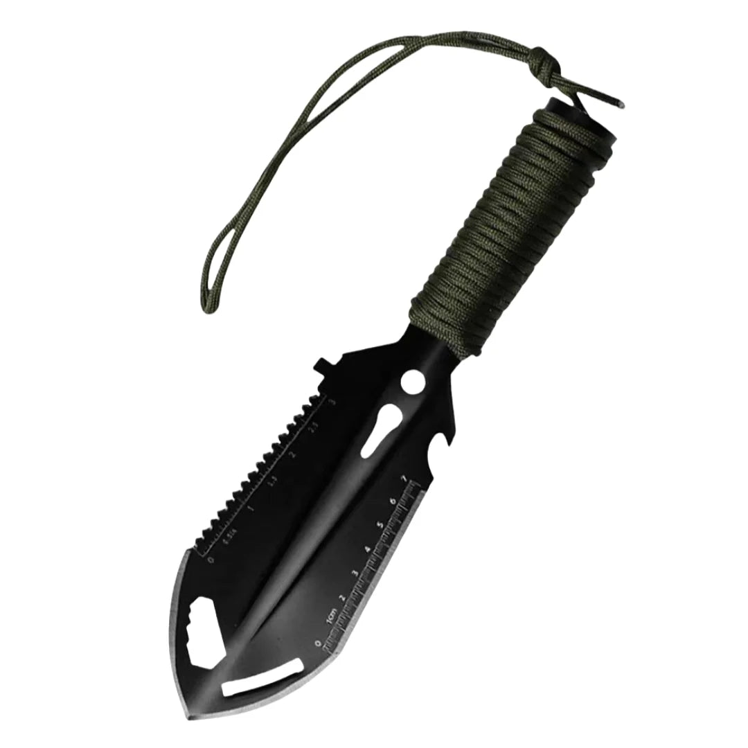 Gardeners use garden spades to shovel camping tools by hand