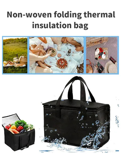 40l Insulated And Refrigerated Bag, Large Capacity Portable Lunch Bag, Zipper Picnic Camping Tin Foil Food Ba