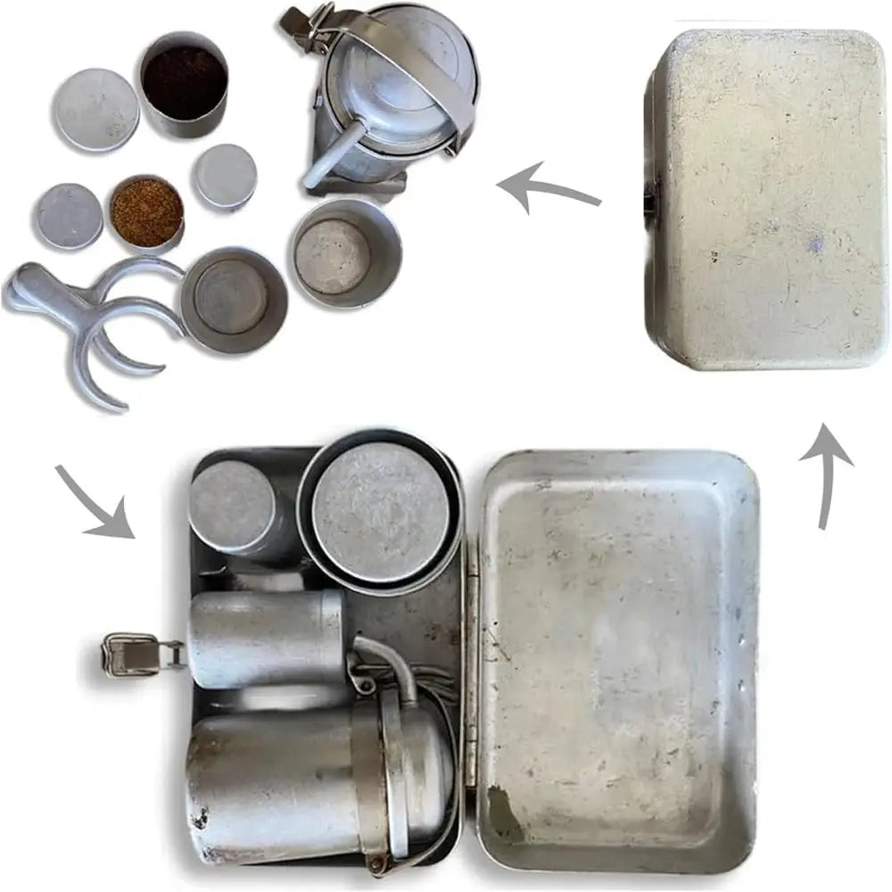 Reusable Extra RARE Collectors Camping Coffee Multipurpose Easy To Clean Camp Cookware Maker Set with Camp Pot Cups Mini