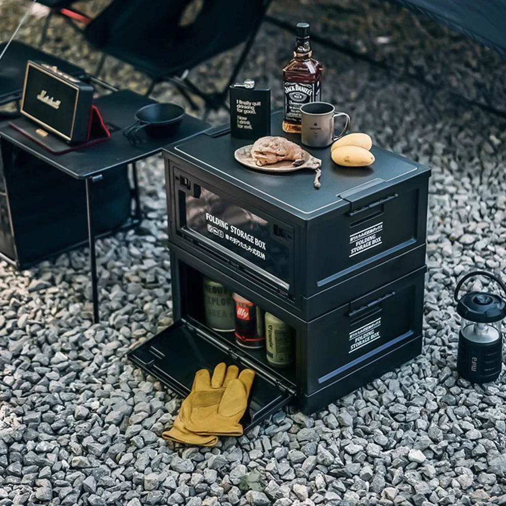【Breeins】Outdoor Camping Folding Storage Box Thickened Folding Table Camping Storage Table Tableware Storage Camping Equipment