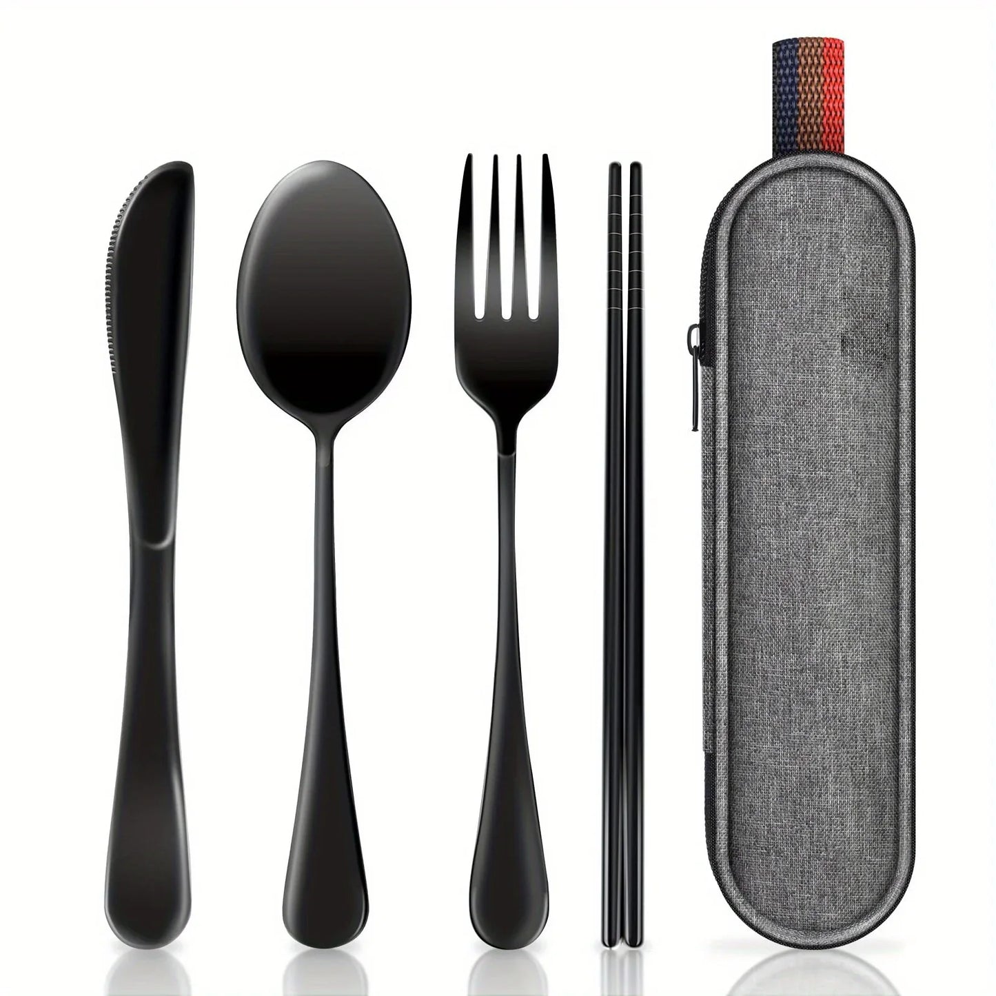 Camping Cookware with Case Camping Utensils Kit Includes Spoon Fork Knives Chopsticks Travel Flatware for Outdoor Picnics