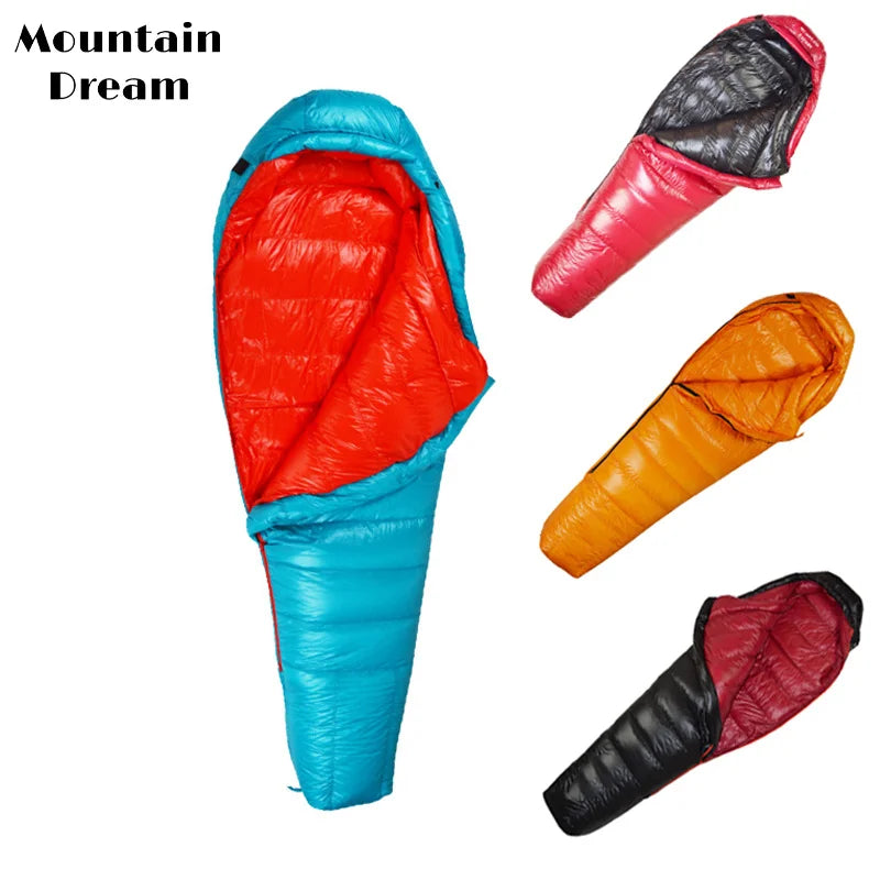 Outdoor Ultralight Camping Sleeping Bag Warm Goose Down Filled Adult Mommy Style Sleeping Bag Travel Sleeping Bag Camping Hiking