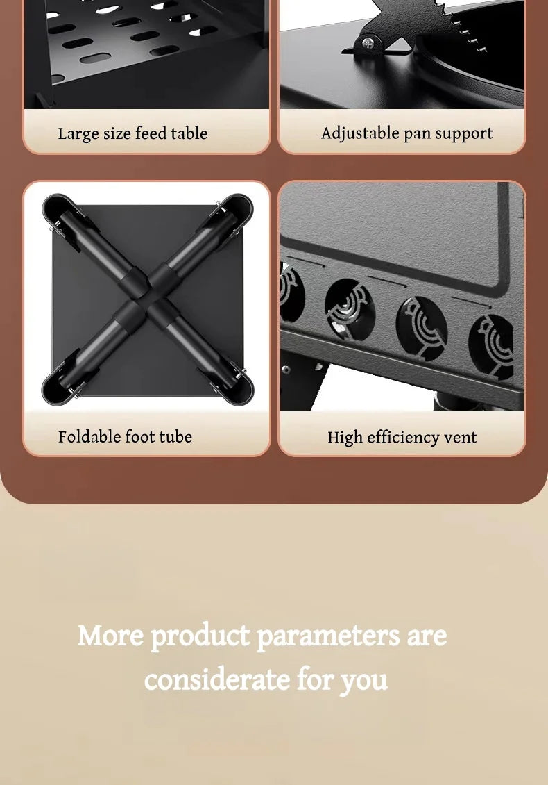 Portable Foldable Wood Burning Stove Outdoor Camping Stove Lightweight Bonfire Burner Heater Mini Fire Wood Stove Fire Pit