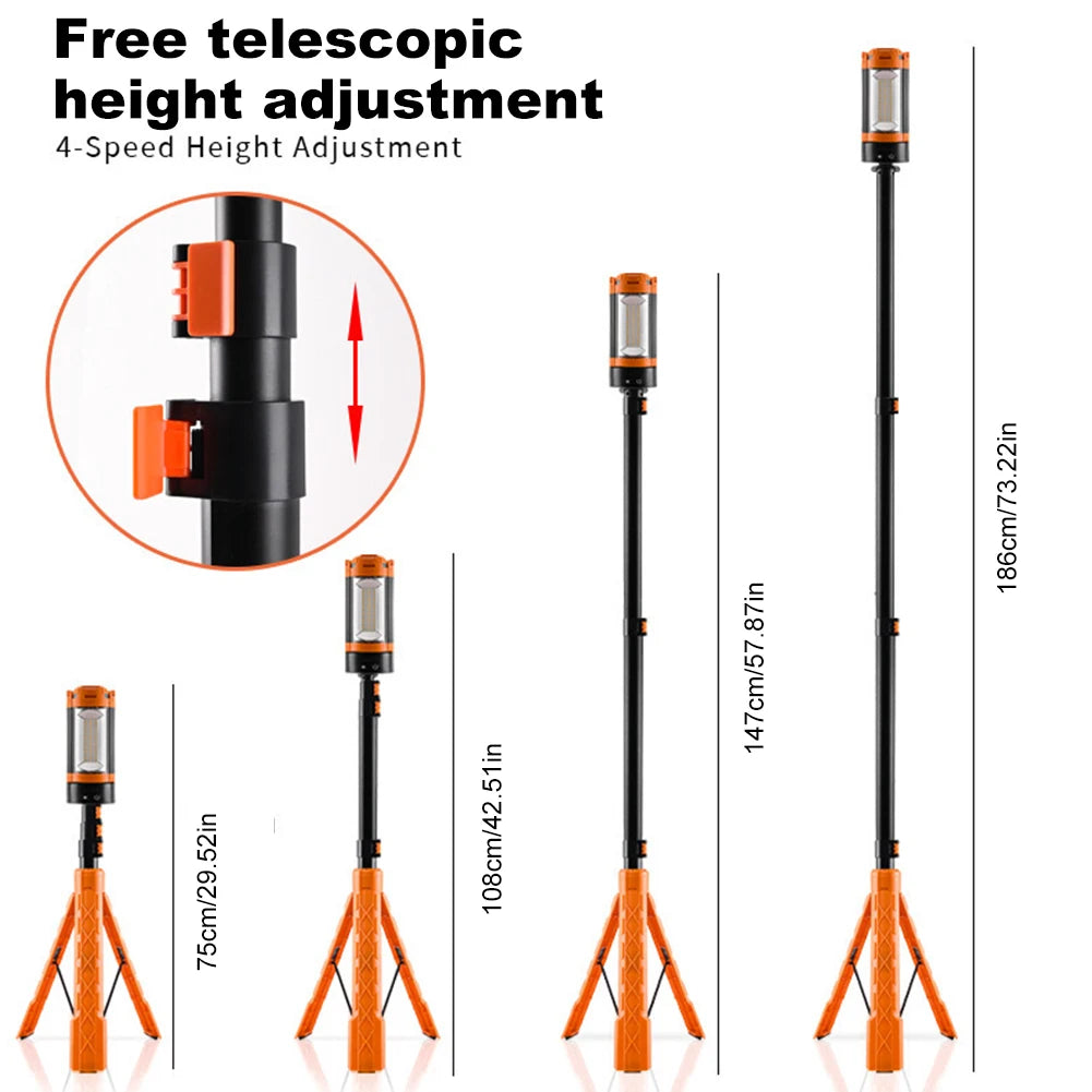 Folding Camping Light LED Work Light Multifunctional Rechargeable Camping Lantern Portable Camping Light for Adventure Fishing