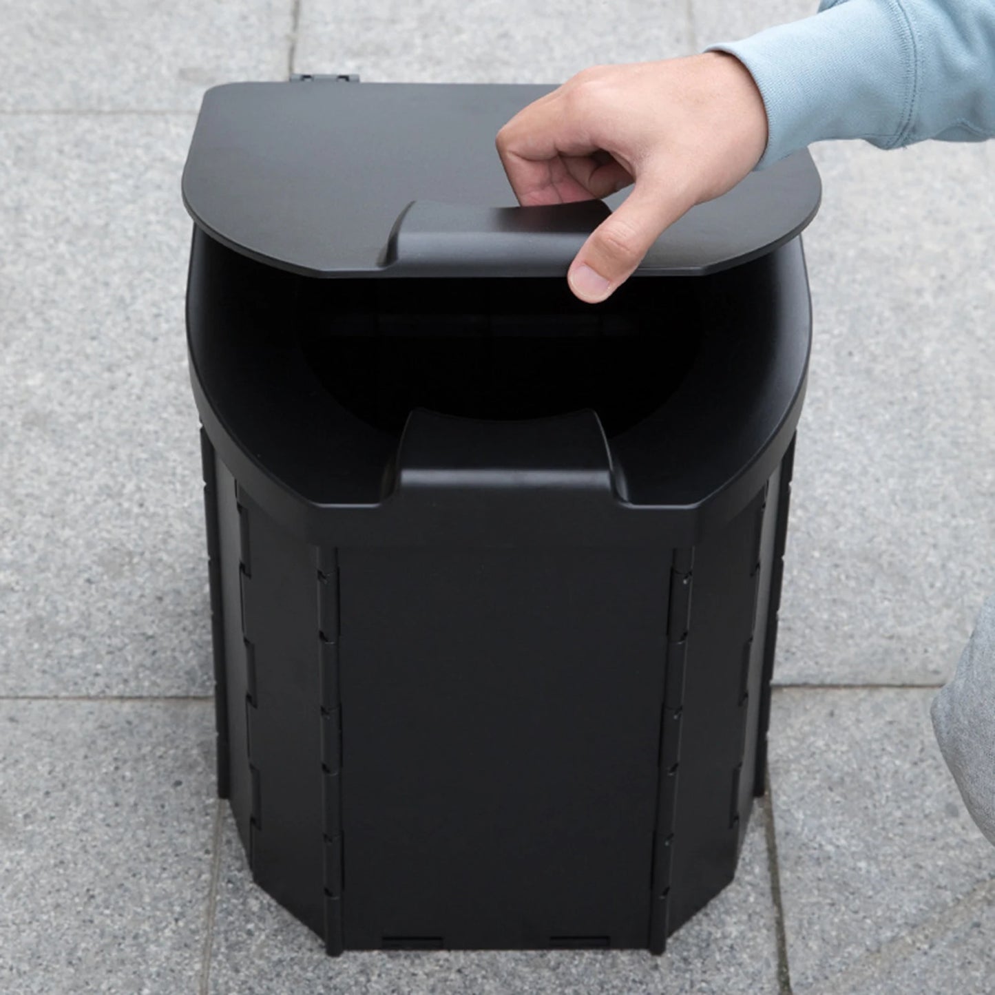 Folding Camping Toilet with Storage Bag Adults Portable Toilet with Lid Outdoor Toilet for Beach Hiking Long Trips Fishing Car