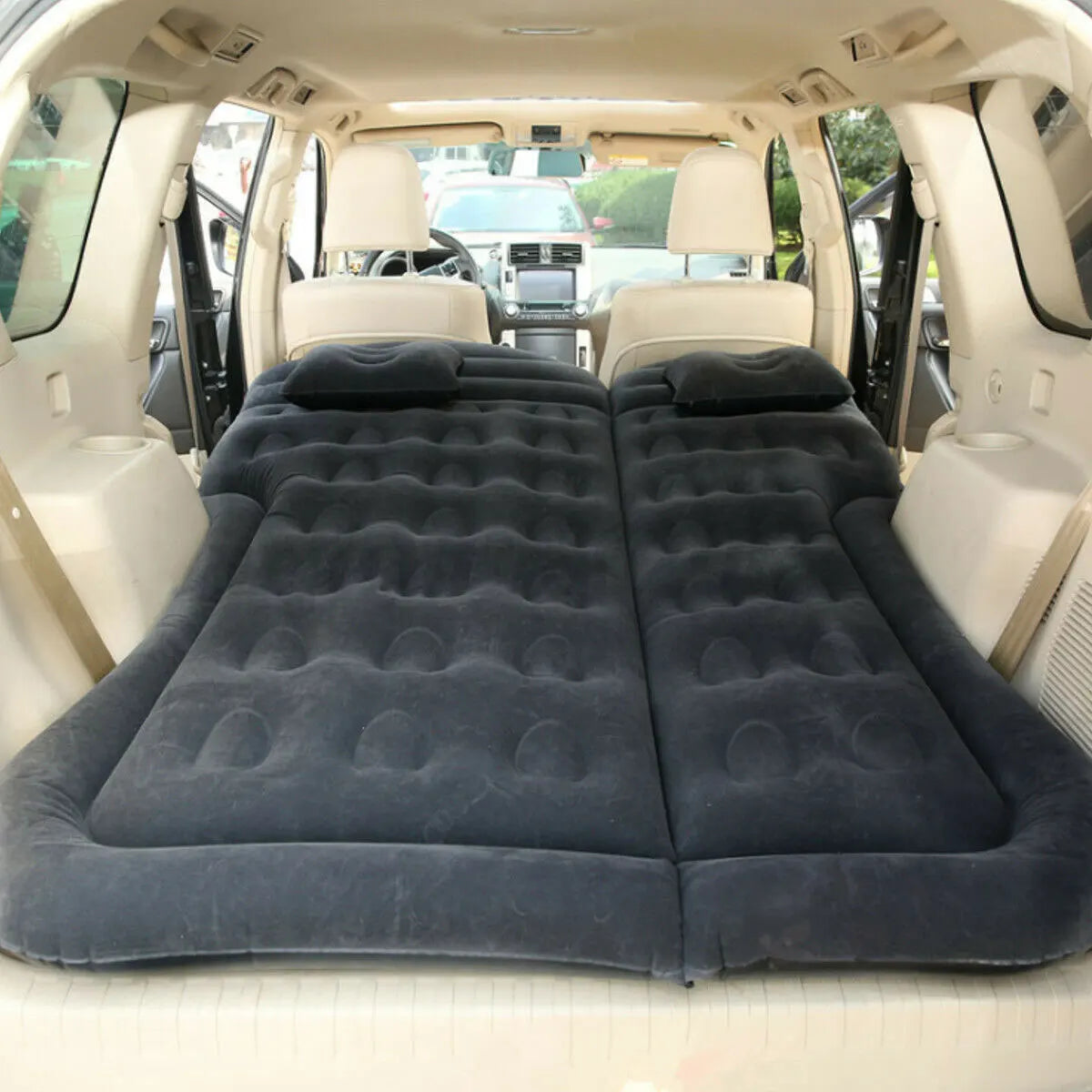 Car Air Bed SUV Air Mattress Inflatable Car Air Mattress Bed Car Inflatable Bed Back Seat Mattress with Two Pillows Durable Car