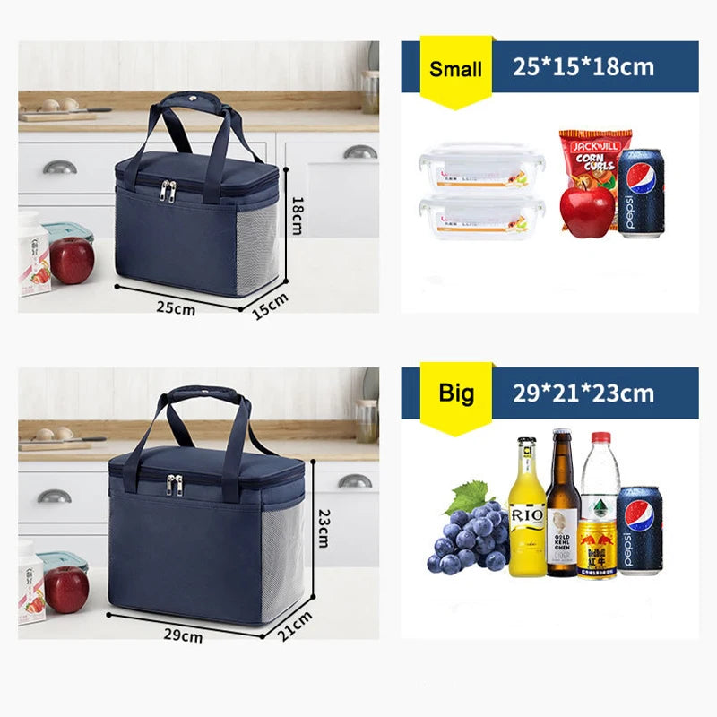Outdoor Camping Picnic Bag Portable Lunch Bag Food Thermal Insulated Box Food Storage Bags Bento Pouch Dinner Container Handbag