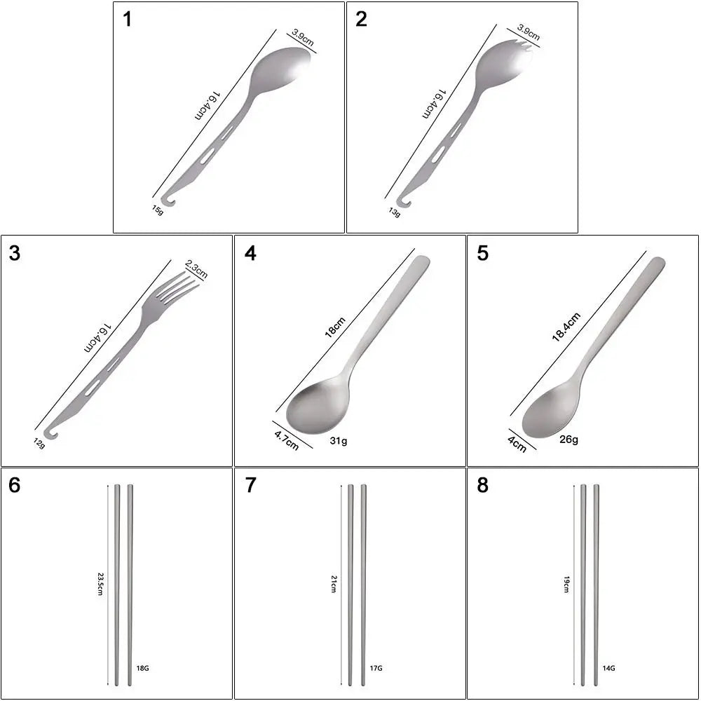 New Portable Titanium Spoon Long Handle Environmental Outdoor Camping Fork Outdoor Picnic Accessories Outdoor Tool