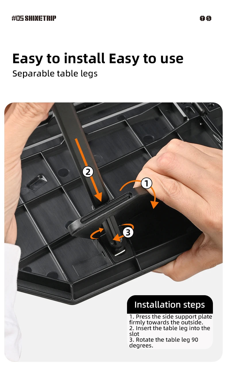 ShineTrip 05 Series Ultralight Dual Purpose Table Outdoor Camping Portable Table Folding Abs Desktop and Aluminum Stand