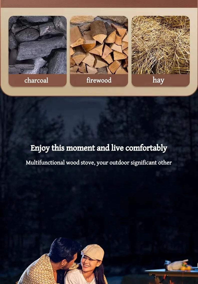 Portable Foldable Wood Burning Stove Outdoor Camping Stove Lightweight Bonfire Burner Heater Mini Fire Wood Stove Fire Pit
