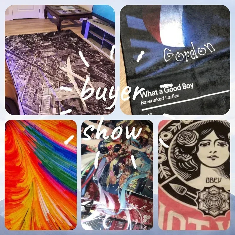 Foldable Outdoor Rug, Bohemian Style Beach Mat Waterproof Reversible Patio Carpet for Balcony Camping Picnic Spring Home Decor