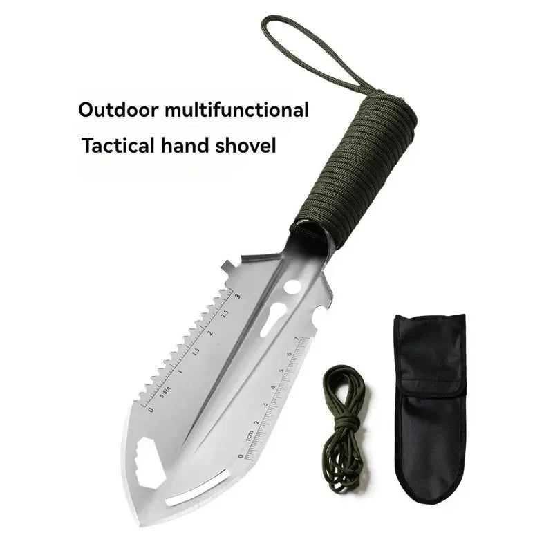 Camping Portable Engineer Shovel, Field Survival Tools, Outdoor Stainless Steel Multi-functional Small Tactical Hand Shovel