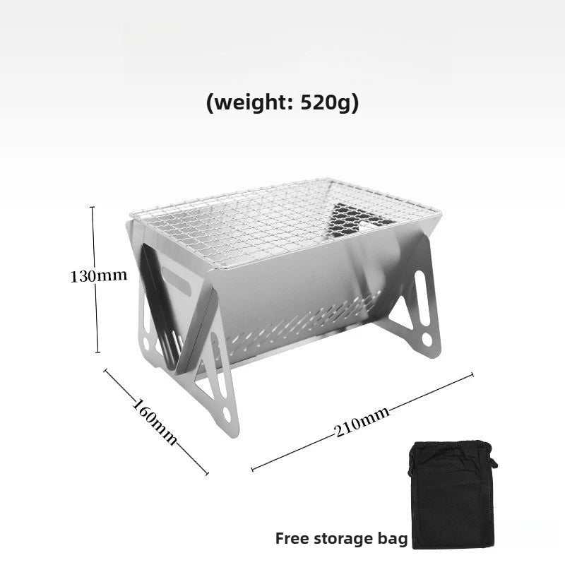 Portable Charcoal BBQ Grill Foldable Compact Outdoor Cooking Grill for Camping, Picnics, Backyard - Small & Durable