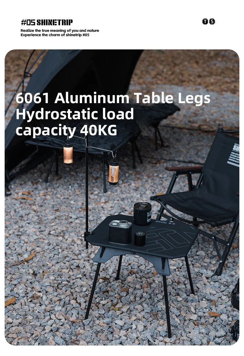 ShineTrip 05 Series Ultralight Dual Purpose Table Outdoor Camping Portable Table Folding Abs Desktop and Aluminum Stand