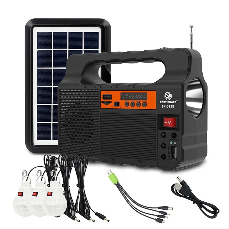 Solar Portable Lighting Solar Power Panel Generator Kit with 3 LED Bulbs Outdoor Camping Hiking Solar Lighting Small Home System