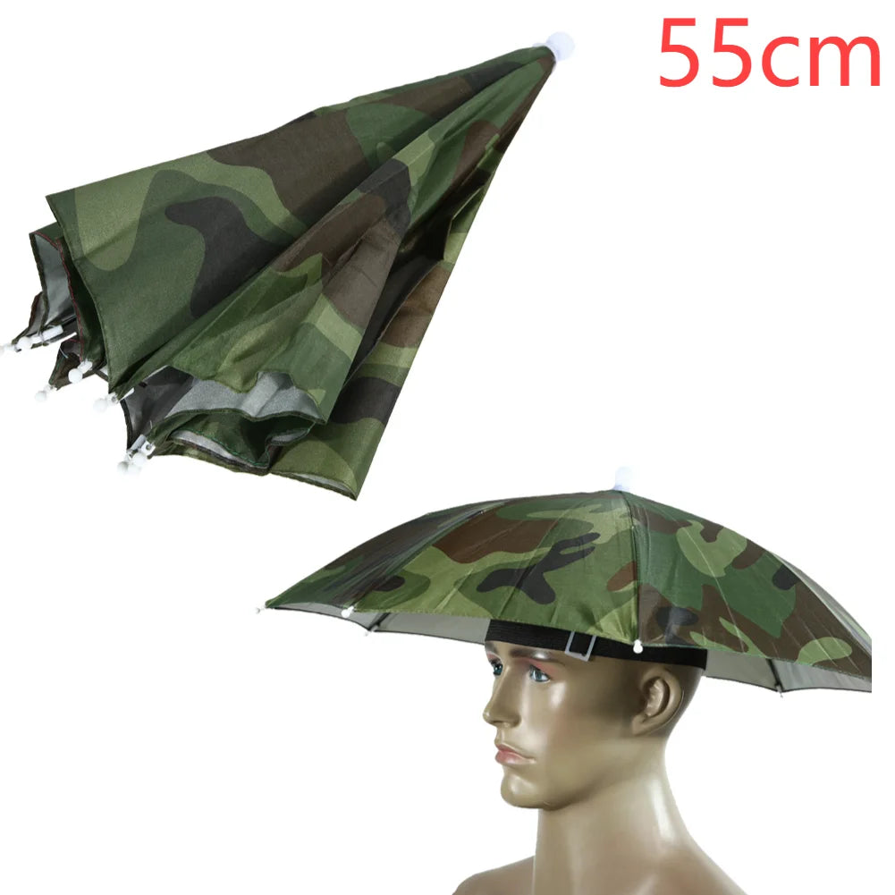 Portable Rain Umbrella Hat Foldable Outdoor Umbrella Hat Fishing Camping Sunshade Umbrella Bicycle Hiking Entertainment Sun Hat