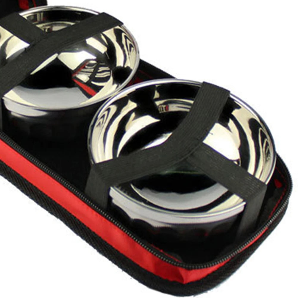 Camping Tableware Kit Bowl Spoon Chopsticks with Storage Bag Stainless Steel Folding Outdoor Hiking Picnic Travel Tableware Set