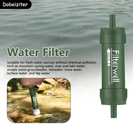 Outdoor Mini Water Filter Straw Water Purification for Survival or Emergency Supplies Portable Micron Water Purifier for Storm
